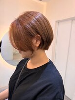 ノク(nok)&nbsp;くすみピンクベージュ×ショートボブ_前髪アンブレラカラー