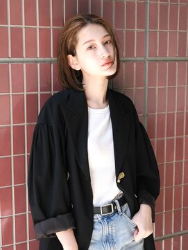 レトン 銀座(leton) 顎下ボブ/切りっぱなしボブ/ショートボブ/ベージュ/イメチェン