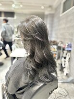 アクション 心斎橋店(ACTION)&nbsp;ブリーチ無しダークグレー　レイヤーカット　韓国ヘア