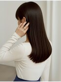 ブラウン ストレートパーマ 20代 髪質改善カラー 縮毛矯正
