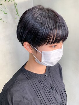 テトヘアー(teto hair) マッシュショート、刈り上げ、ラベンダーアッシュ、スリーク