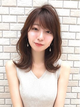 ロンドローズ 名古屋(Lond damaskRose) チョコレート 切りっぱなし イヤリングカラー 韓国ヘア 顔周り