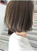 ハイライト・オリーブグレージュ・ショートボブ