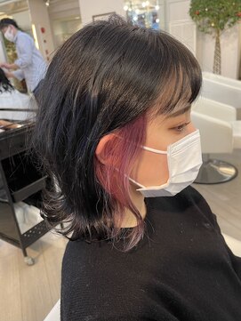 グラマシー アレックス(Gramercy alex) グレーベージュ/ピンクイヤリングカラー/ミントアッシュ20代30代