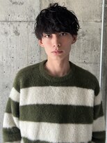束感ソフトツイストパーマツーブロックマッシュ