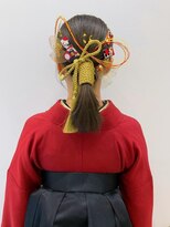 ローポニーヘア振袖ヘア袴ヘア水引きヘア金箔ヘア成人式 K0823
