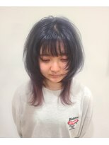 トレチェント 町田店(TRECENTO) ウルフ×ネイビー ピンクのインナーカラー★