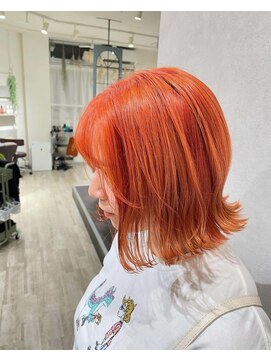 イト(ito) オレンジカラー外ハネボブ/オレンジ髪色/ハイトーンカラー/HIRO