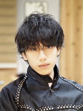 サン(3) シャドウパーマー　マッシュウルフ　黒髪