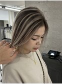 ハイトーンハイライトバレイヤージュグラデーションカラー岡山駅
