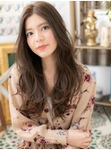 ★センターパート韓国風毛先パーマかきあげロング20代30代★1