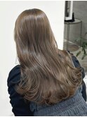 ミディアムロングレイヤーカット顔まわりくびれ韓国ヘア心斎橋