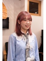 ビュートリアム ギンザ(BEAUTRIUM) ミディアムレイヤーカット*顔周り*ピンクカラー*小顔カット