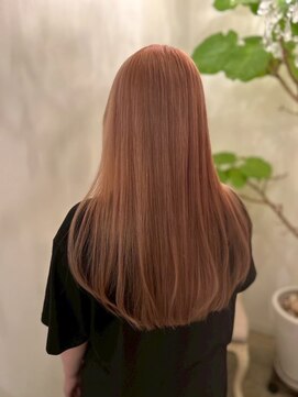ビューティービースト 浦添店(beauty beast) ハイトーンピンクオレンジ/艶ロング