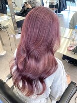 サンク 原宿 表参道(cinq) 原宿ピンクカラーミルクティーベージュレイヤーケアブリーチ前髪