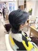 白髪ぼかしカラー　フェイスフレーミング　ショートウルフ