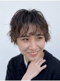 朝ラクショートパーマくせ毛風パーママッシュショートヘア