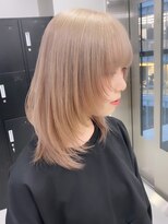 ベレーザ 川越(Beleza) 7334_ミルクティーベージュハイトーンカラーレイヤーボブ