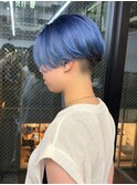 【GEEKS渋谷】アイスブルー/グラデーション/刈り上げショート/青