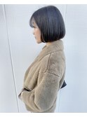 シンプルボブ×ツヤカラー