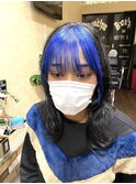 ミストバング　× 前髪ハイライト　× ブルー　（SOMEBRIDGE）