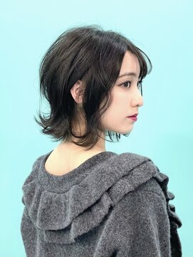 ドライブアンドビジョン 池袋(Drive&Vision) くびレイヤーボブルフ斜めバング小顔愛されグレージュカラー