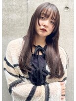 アンサム 二子玉川店(UNSOME) ストレートヘア/顔まわりレイヤー/グレージュ/ラベンダーグレー