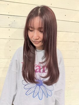 ルノン フィージュ(LUNON fieju) レイヤーカット/ピンクベージュ/ブリーチカラー