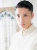立ち上げ七三分けアッシュブラッククロップX北浦和