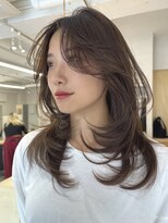 バベル アット フルリール 甲子園口(BABEL at fleurir) グレージュカラーにミディアムレイヤーカット韓国ヘア髪質改善