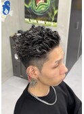 極道パーマ×ホワイトメッシュ