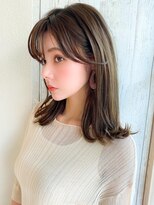アフロート エル 大阪(AFLOAT L)&nbsp;20代大人かわいい外ハネセミロング × オリーブベージュ
