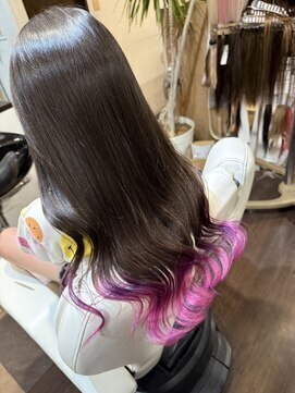 ジュエル アンド バービー(Jewel&Barbie) 【専門店】ブリーチなしで黒髪インナーカラーエクステ髪質改善