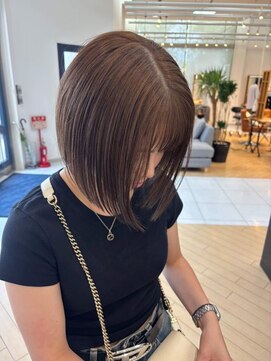 ユニ バイ マグ 長野店(Uni.by Mag) " 透け感抜群" ダブルカラー ミルクティーピンクベージュ