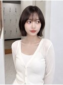 結べる長さのボブ/シースルーバング/顔周りカット/前髪/韓国