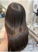 髪質改善グレージュカラーカーキベージュレイヤーロング錦糸町