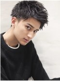 爽やか黒髪アップバングショート