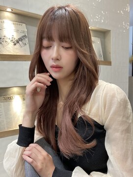 フォンズ(FONS) まろピンクベージュ＊韓国ヘア くびれヘア 顔まわりカット 艶髪
