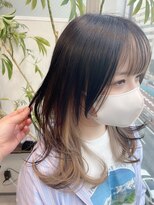 Goofy銀座/ロングウルフカット/アンブレラカラー/ベージュ/東京