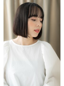 カバーヘア イヴ 戸頭店(COVER HAIR EVE) 黒髪クラシカル透け感切りっぱなしボブTb4戸頭20代30代40代