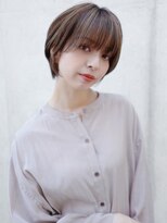 ニーム クルール 国分寺北口店(NEEM Couleur)&nbsp;ひし型ショートボブ×くびれショート×ハイライトくすみベージュ