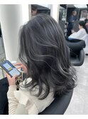 コントラスト極ハイライト☆アッシュブラック