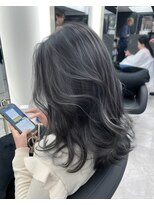 アルドーレフィエロ シンサイバシ(Ardore fiero shinsaibashi) コントラスト極ハイライト☆アッシュブラック