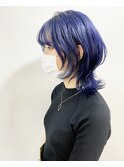 ミディアムウルフ×ネイビーカラー