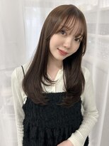 ハピネス 梅田茶屋町店(HAPPINESS)&nbsp;チョコレートブラウン/韓国ヘア/ワンカールレイヤー/顔まわり