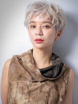 モッズヘア 越谷(mod's hair)&nbsp;ホワイトブロンドイメチェンくせ毛風小顔ショートv越谷20代30代