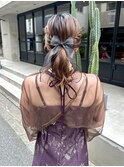 薬院　顔まわりレイヤーカット　ヘアセット　ブリーチなしカラー