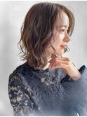 ミルクティーベージュ×ニュアンスパーマ