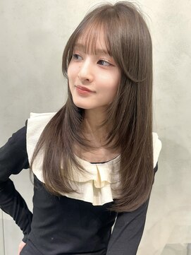 レイヤーカット　顔まわりカット　ロングレイヤー　韓国レイヤー