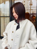 フルール(hair place Fleur)&nbsp;顎下ボブ×ローズブラウン